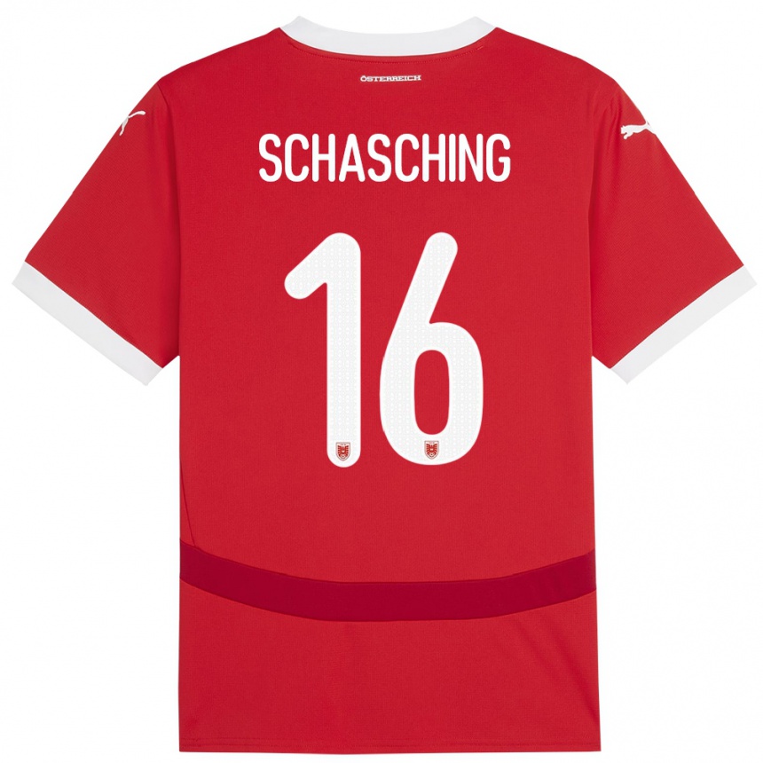 Vaikiškas Austrija Annabel Schasching #16 Raudona Namų Marškinėliai 24-26 T-Shirt