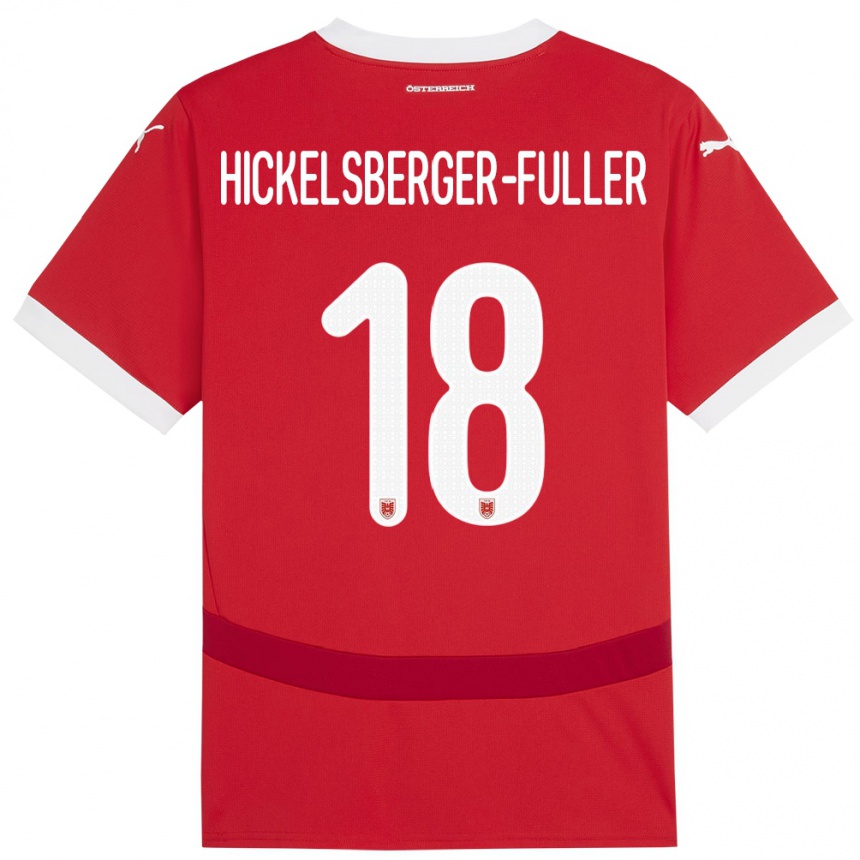 Vaikiškas Austrija Julia Hickelsberger-Füller #18 Raudona Namų Marškinėliai 24-26 T-Shirt