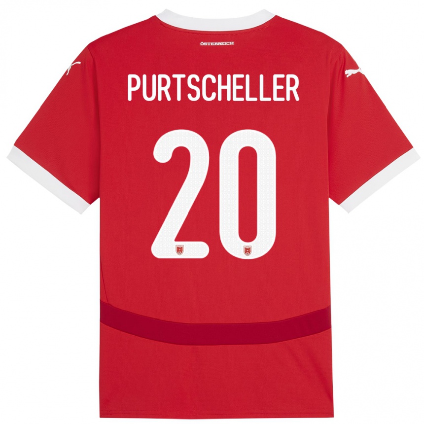 Vaikiškas Austrija Lilli Purtscheller #20 Raudona Namų Marškinėliai 24-26 T-Shirt