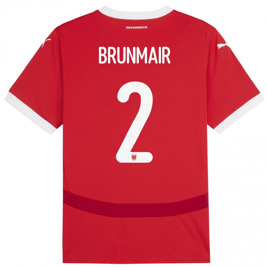 Vaikiškas Austrija Livia Brunmair #2 Raudona Namų Marškinėliai 24-26 T-Shirt