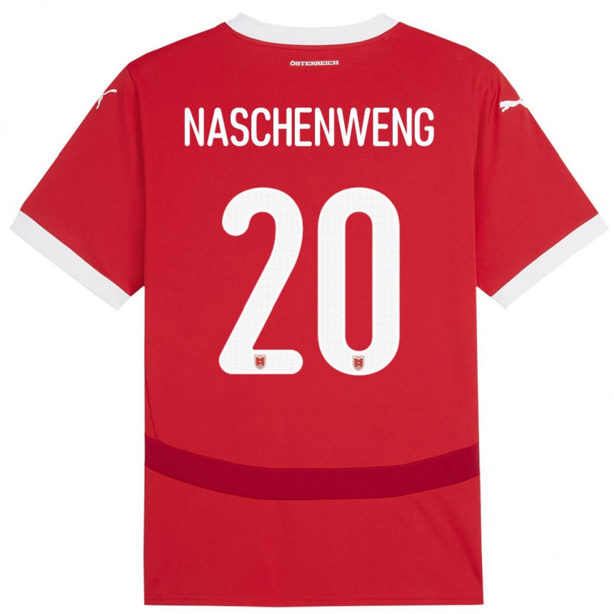 Vaikiškas Austrija Katharina Naschenweng #20 Raudona Namų Marškinėliai 24-26 T-Shirt