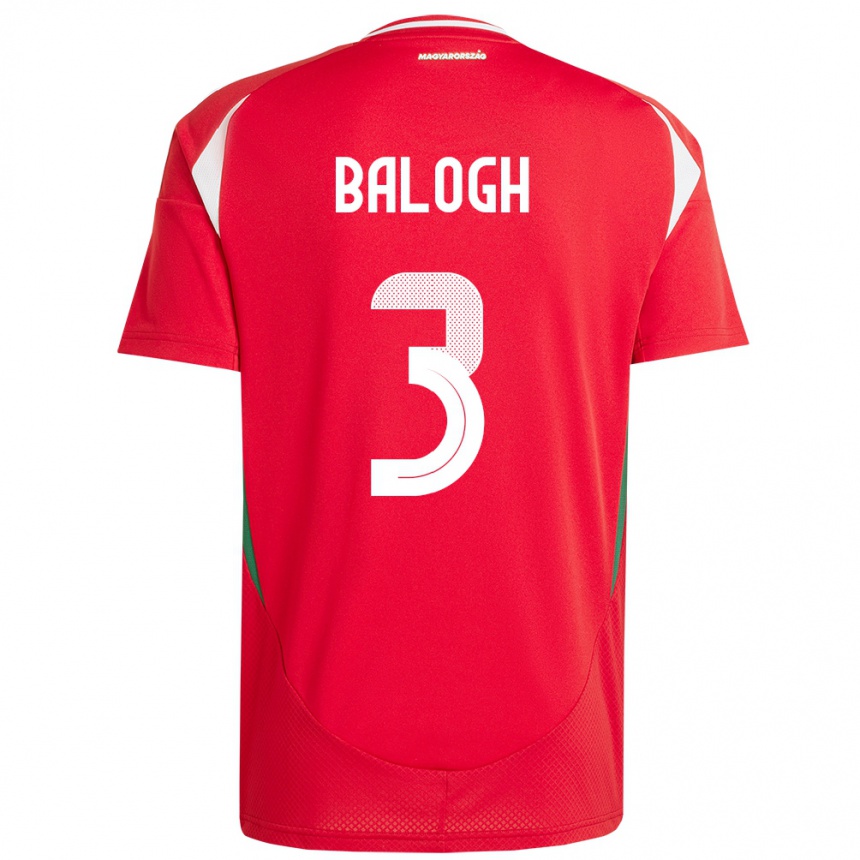 Vaikiškas Vengrija Botond Balogh #3 Raudona Namų Marškinėliai 24-26 T-Shirt