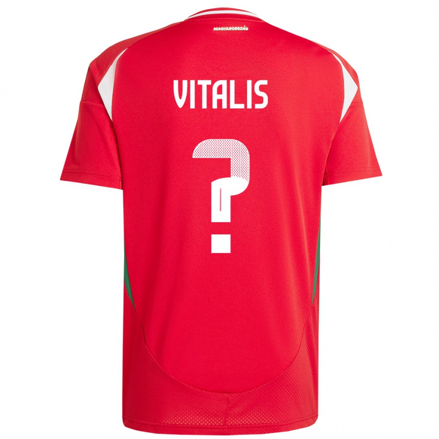 Vaikiškas Vengrija Milán Vitális #0 Raudona Namų Marškinėliai 24-26 T-Shirt