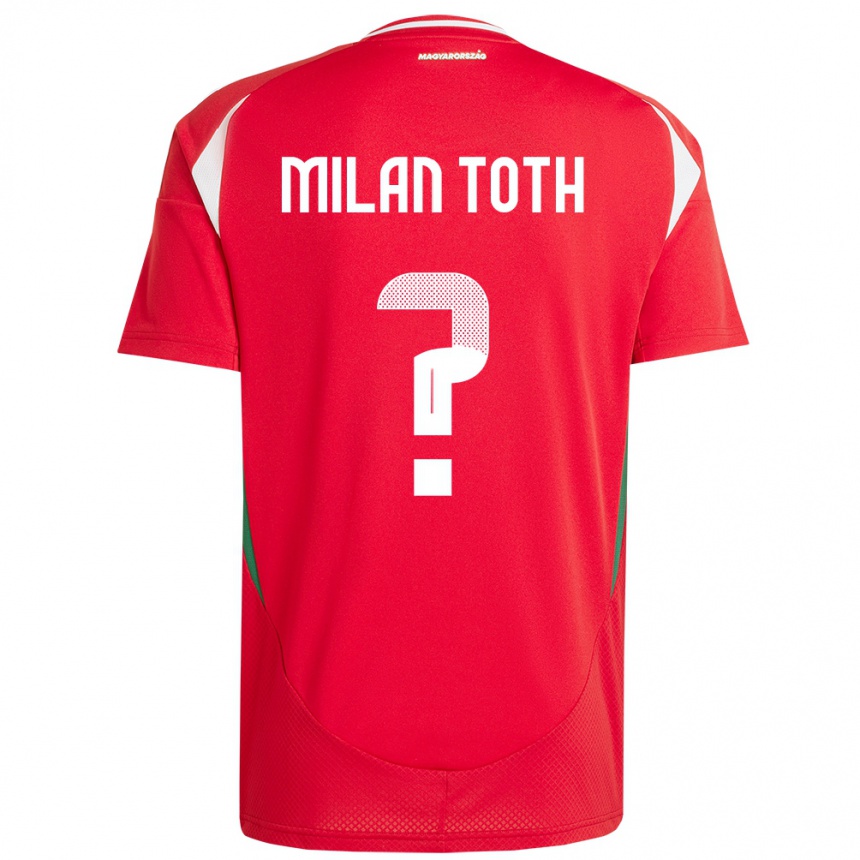 Vaikiškas Vengrija Milán Tóth #0 Raudona Namų Marškinėliai 24-26 T-Shirt
