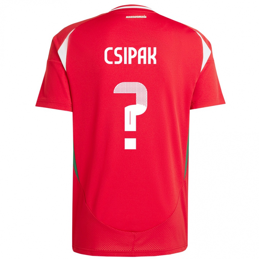 Vaikiškas Vengrija Csongor Csipak #0 Raudona Namų Marškinėliai 24-26 T-Shirt