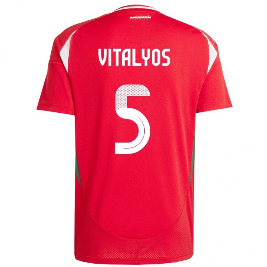 Vaikiškas Vengrija Viktor Vitályos #5 Raudona Namų Marškinėliai 24-26 T-Shirt