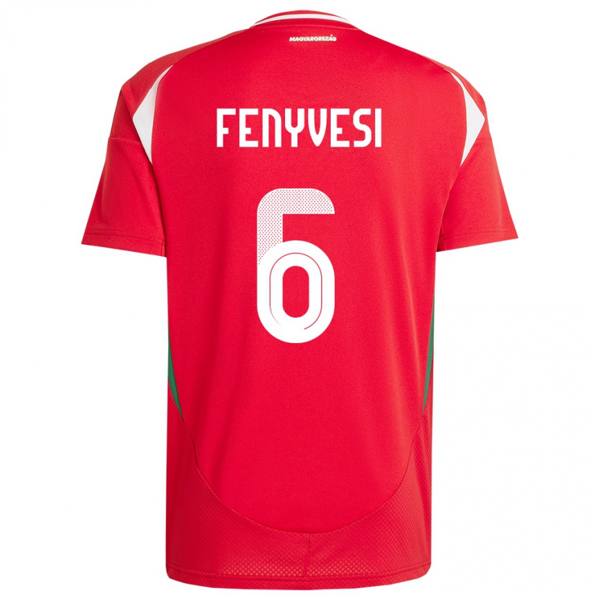 Vaikiškas Vengrija Evelin Fenyvesi #6 Raudona Namų Marškinėliai 24-26 T-Shirt