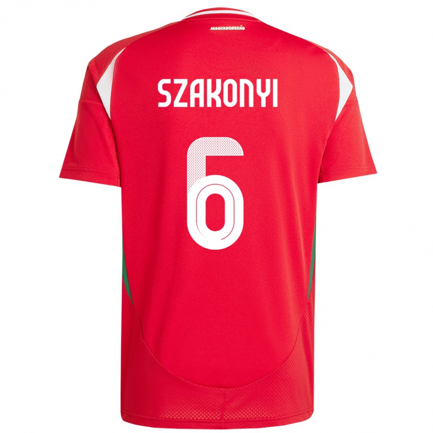 Vaikiškas Vengrija Emese Szakonyi #6 Raudona Namų Marškinėliai 24-26 T-Shirt