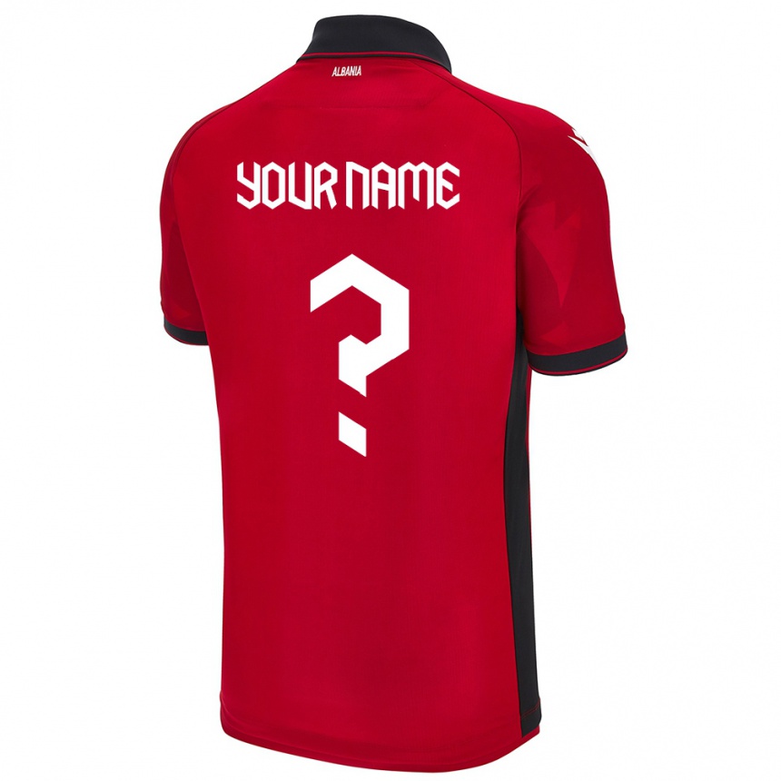 Vaikiškas Albanija Jūsų Vardas #0 Raudona Namų Marškinėliai 24-26 T-Shirt