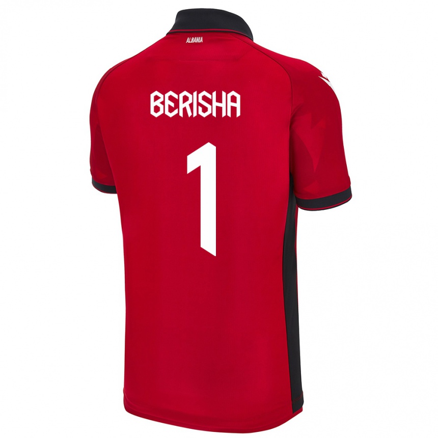 Vaikiškas Albanija Etrit Berisha #1 Raudona Namų Marškinėliai 24-26 T-Shirt