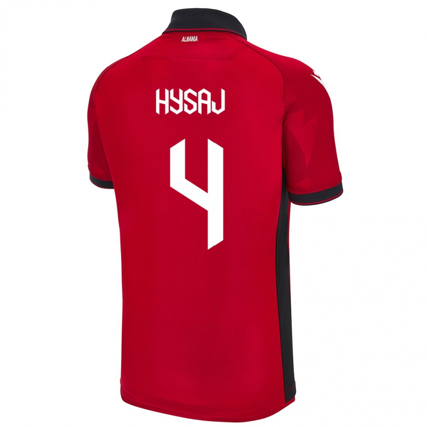 Vaikiškas Albanija Elseid Hysaj #4 Raudona Namų Marškinėliai 24-26 T-Shirt