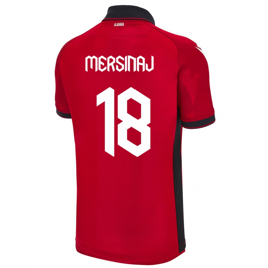 Vaikiškas Albanija Jon Mersinaj #18 Raudona Namų Marškinėliai 24-26 T-Shirt