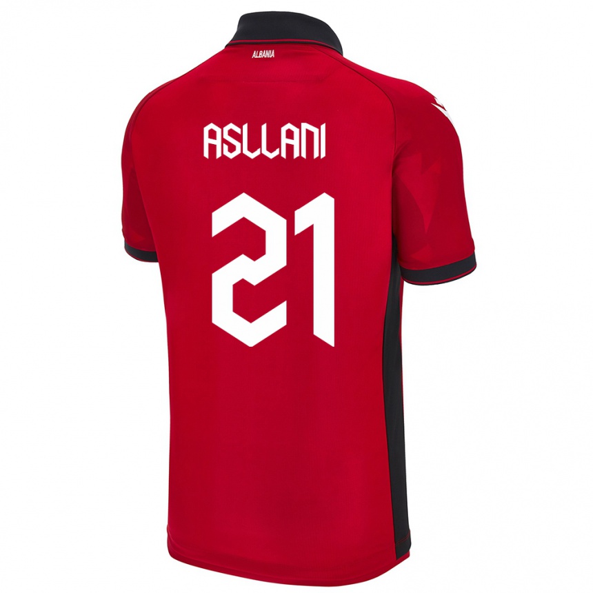 Vaikiškas Albanija Kristjan Asllani #21 Raudona Namų Marškinėliai 24-26 T-Shirt