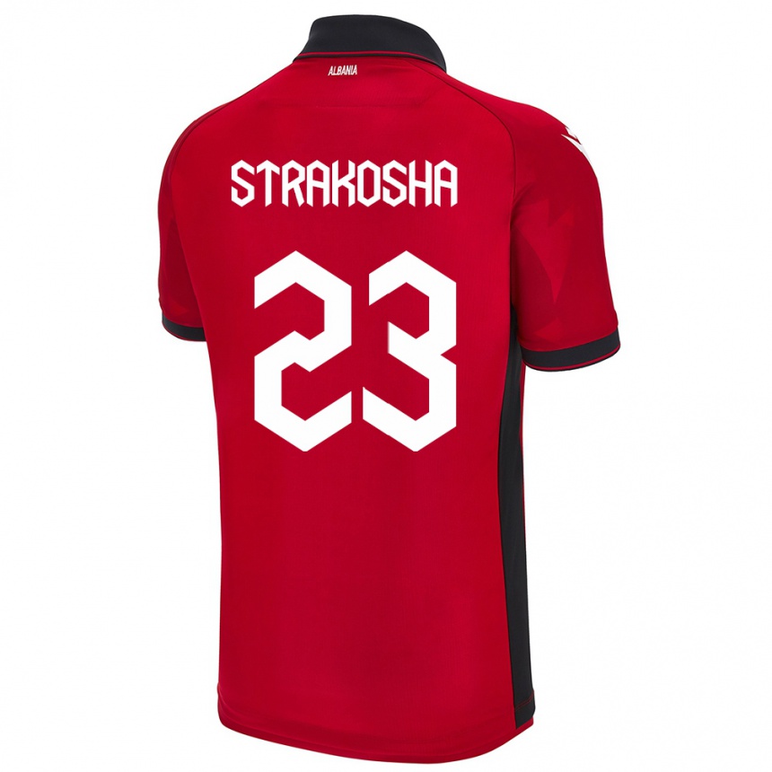 Vaikiškas Albanija Thomas Strakosha #23 Raudona Namų Marškinėliai 24-26 T-Shirt