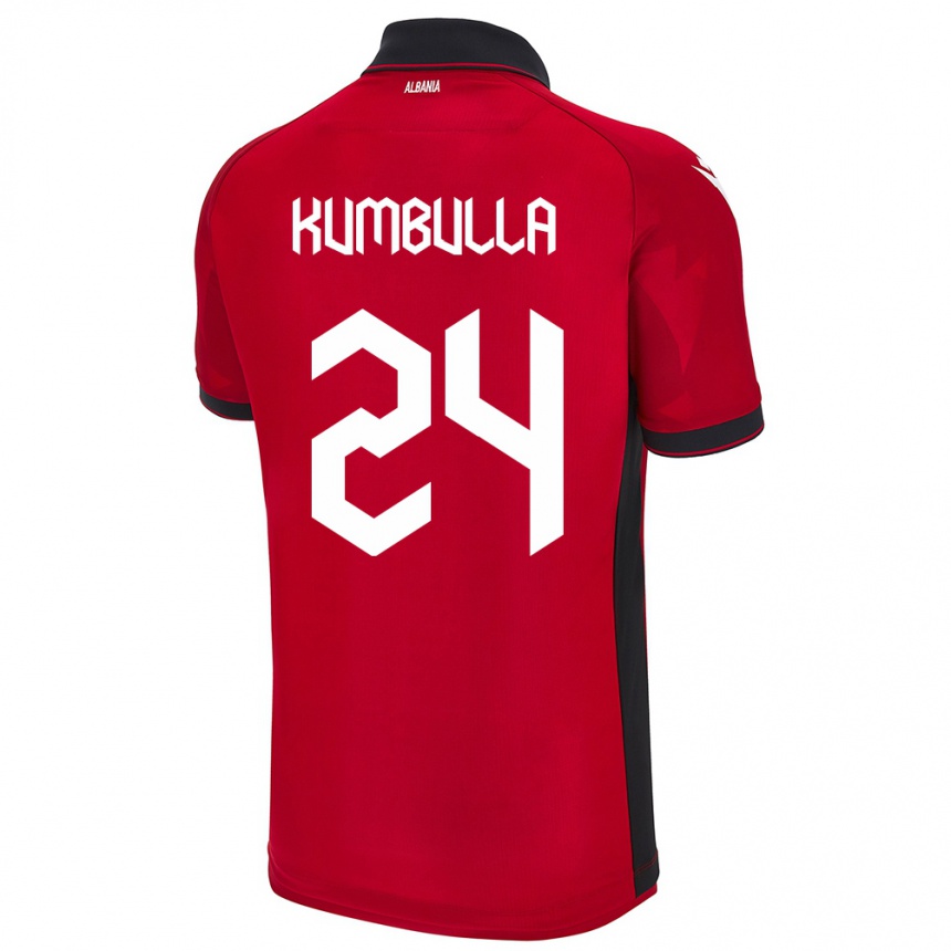 Vaikiškas Albanija Marash Kumbulla #24 Raudona Namų Marškinėliai 24-26 T-Shirt