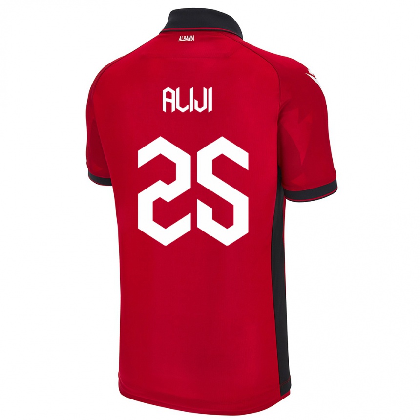 Vaikiškas Albanija Naser Aliji #25 Raudona Namų Marškinėliai 24-26 T-Shirt