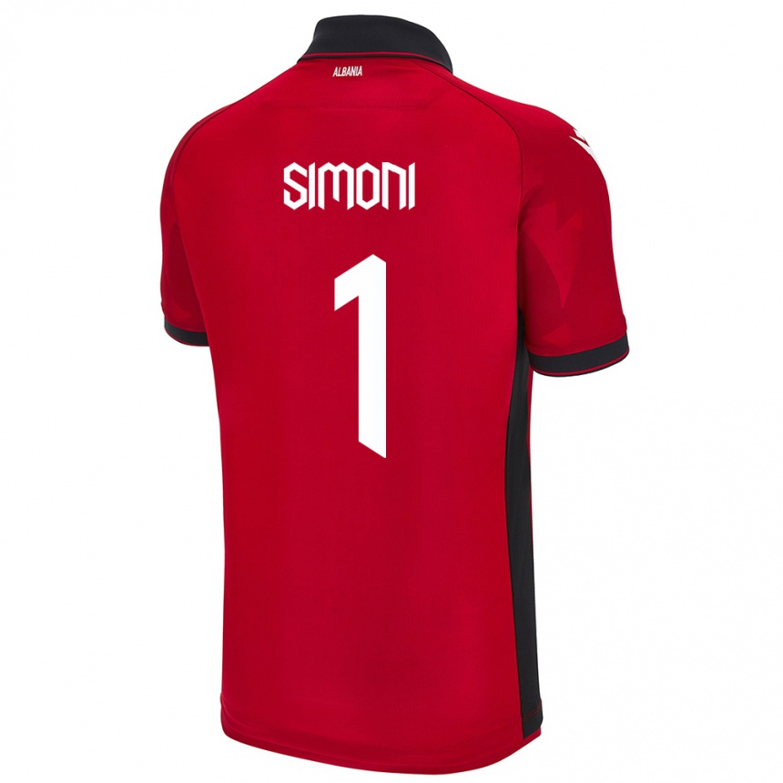 Vaikiškas Albanija Simon Simoni #1 Raudona Namų Marškinėliai 24-26 T-Shirt