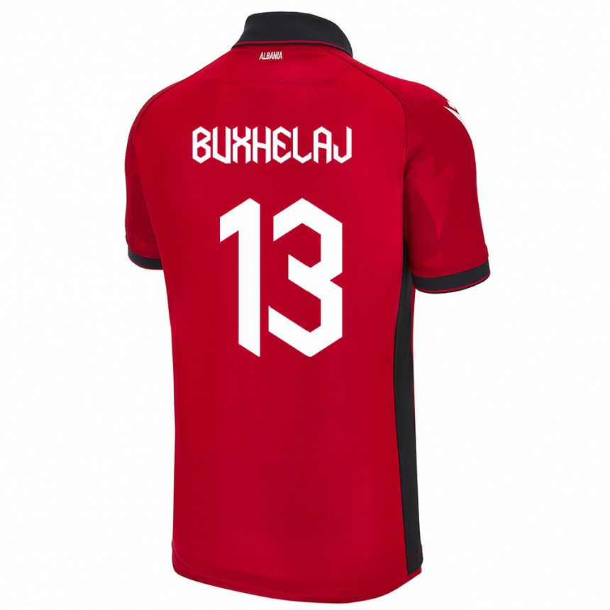 Vaikiškas Albanija Paulo Buxhelaj #13 Raudona Namų Marškinėliai 24-26 T-Shirt