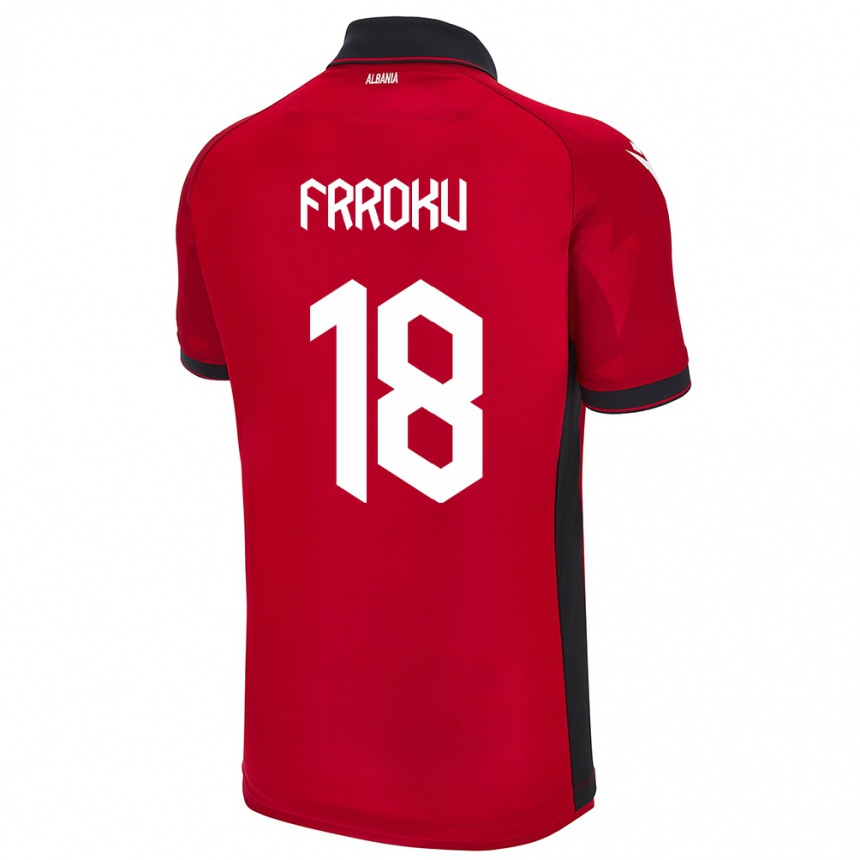 Vaikiškas Albanija Leandro Frroku #18 Raudona Namų Marškinėliai 24-26 T-Shirt