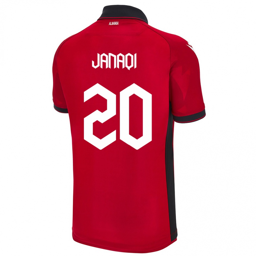 Vaikiškas Albanija Dejvid Janaqi #20 Raudona Namų Marškinėliai 24-26 T-Shirt