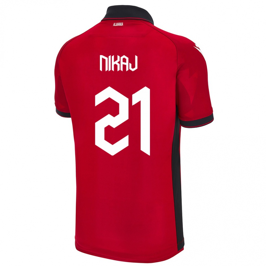 Vaikiškas Albanija Ardit Nikaj #21 Raudona Namų Marškinėliai 24-26 T-Shirt