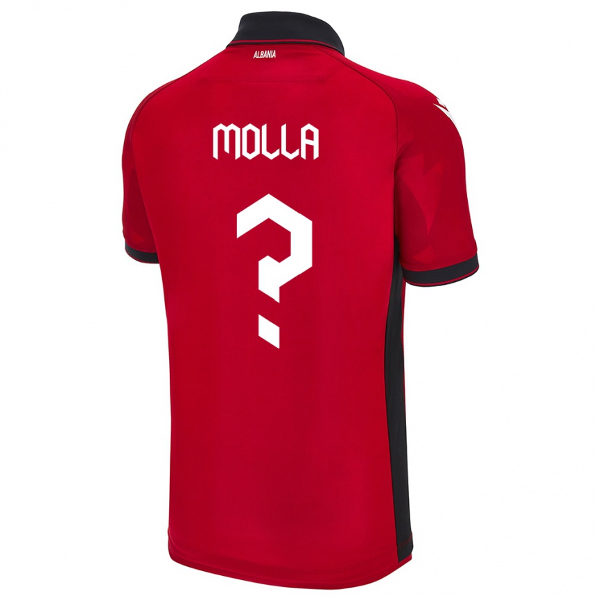 Vaikiškas Albanija Marco Molla #0 Raudona Namų Marškinėliai 24-26 T-Shirt