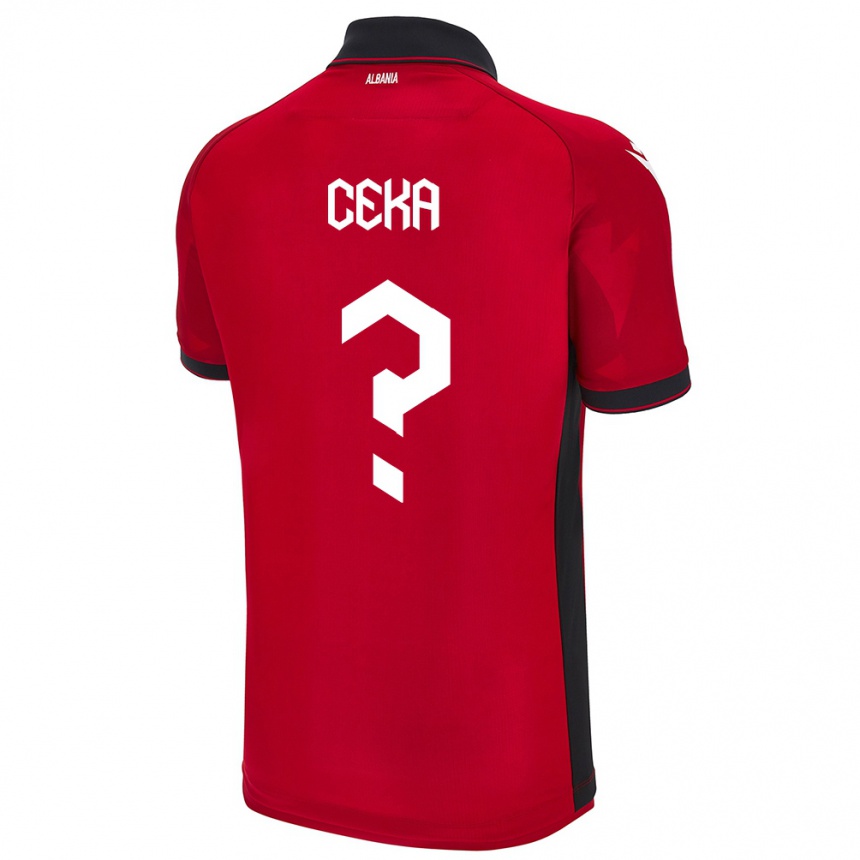 Vaikiškas Albanija Fatmir Ceka #0 Raudona Namų Marškinėliai 24-26 T-Shirt