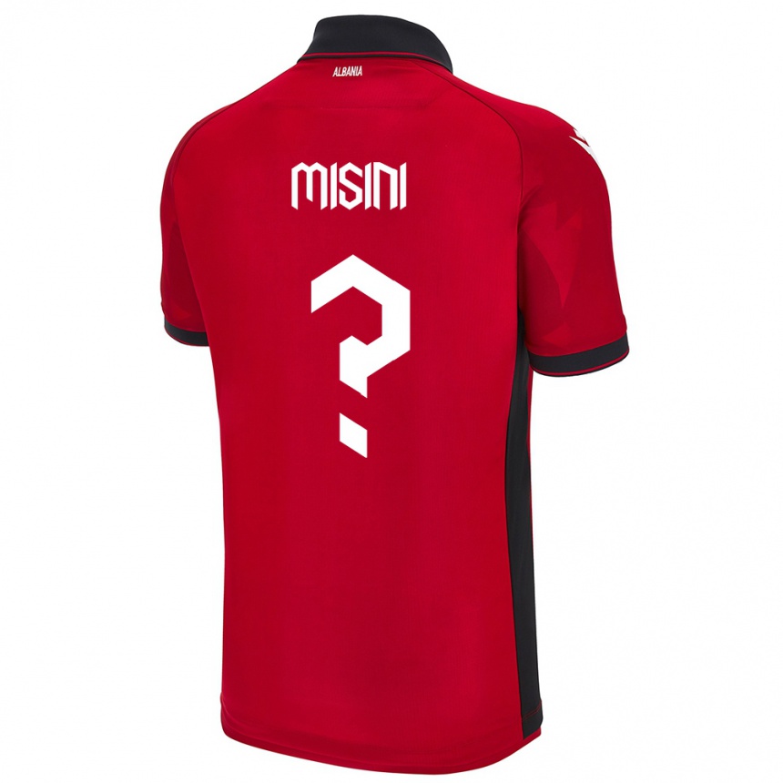 Vaikiškas Albanija Eltion Misini #0 Raudona Namų Marškinėliai 24-26 T-Shirt