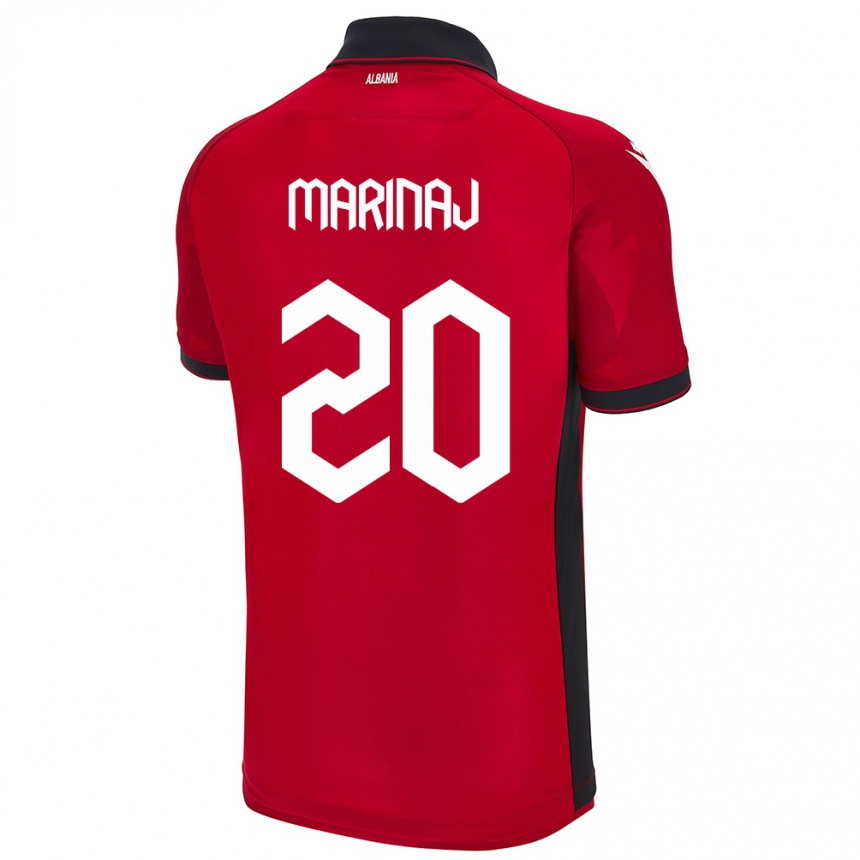 Vaikiškas Albanija Kledi Marinaj #20 Raudona Namų Marškinėliai 24-26 T-Shirt