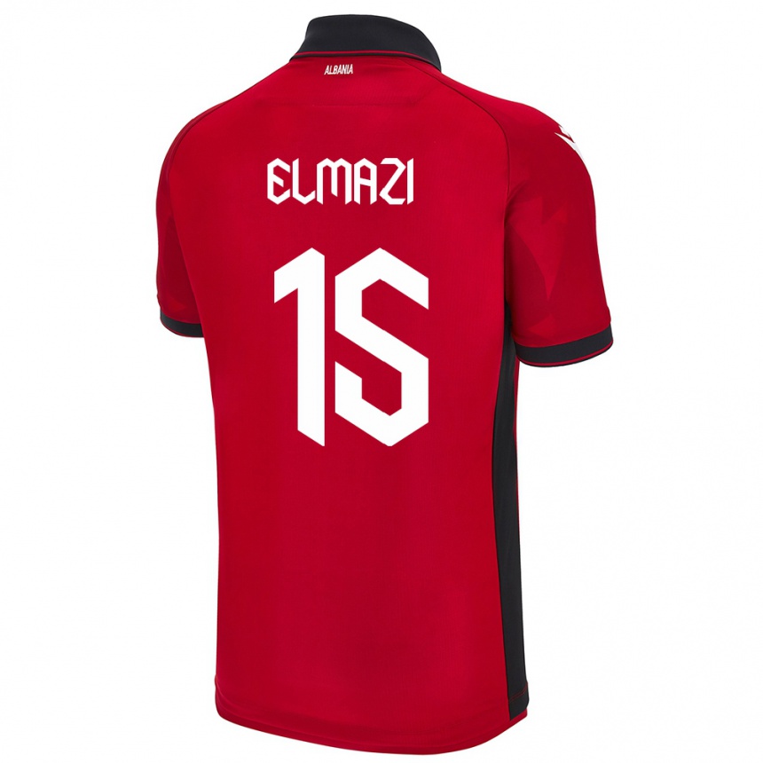 Vaikiškas Albanija Enea Elmazi #15 Raudona Namų Marškinėliai 24-26 T-Shirt