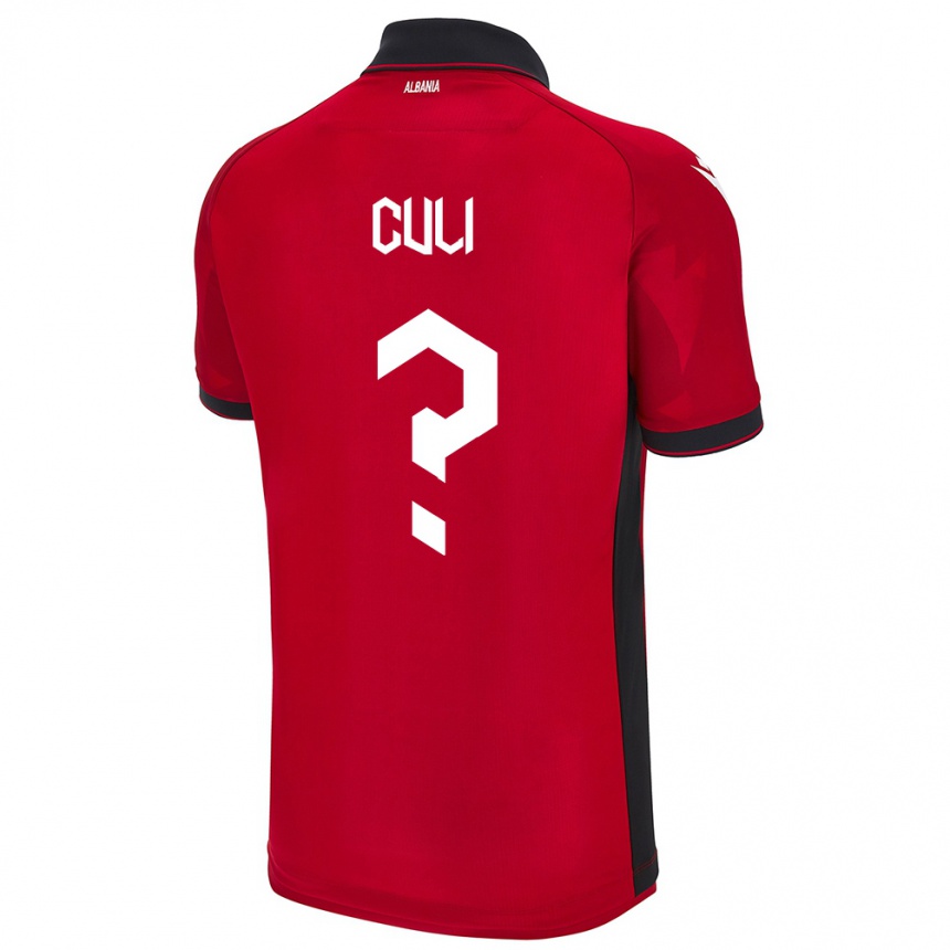 Vaikiškas Albanija Daniel Culi #0 Raudona Namų Marškinėliai 24-26 T-Shirt