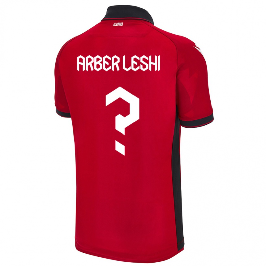 Vaikiškas Albanija Arber Leshi #0 Raudona Namų Marškinėliai 24-26 T-Shirt
