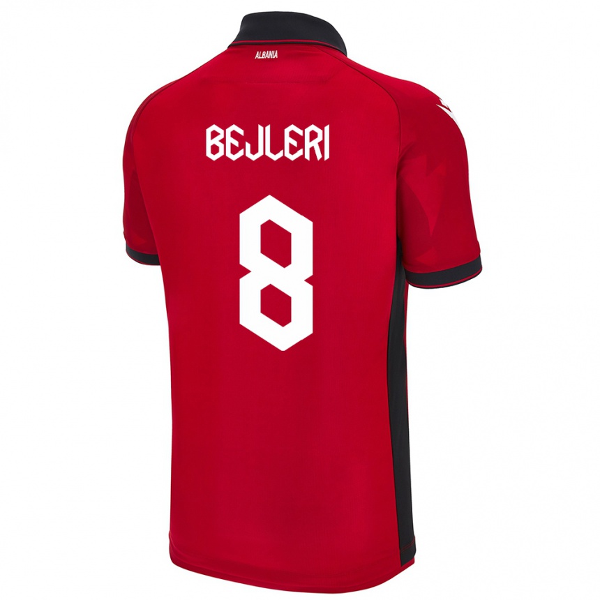 Vaikiškas Albanija Markela Bejleri #8 Raudona Namų Marškinėliai 24-26 T-Shirt