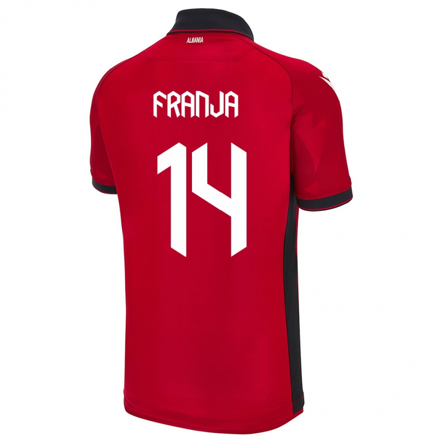 Vaikiškas Albanija Ezmiralda Franja #14 Raudona Namų Marškinėliai 24-26 T-Shirt
