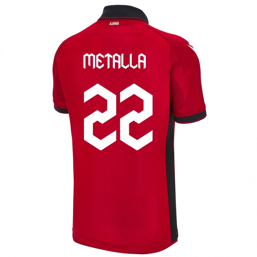 Vaikiškas Albanija Mikaela Metalla #22 Raudona Namų Marškinėliai 24-26 T-Shirt