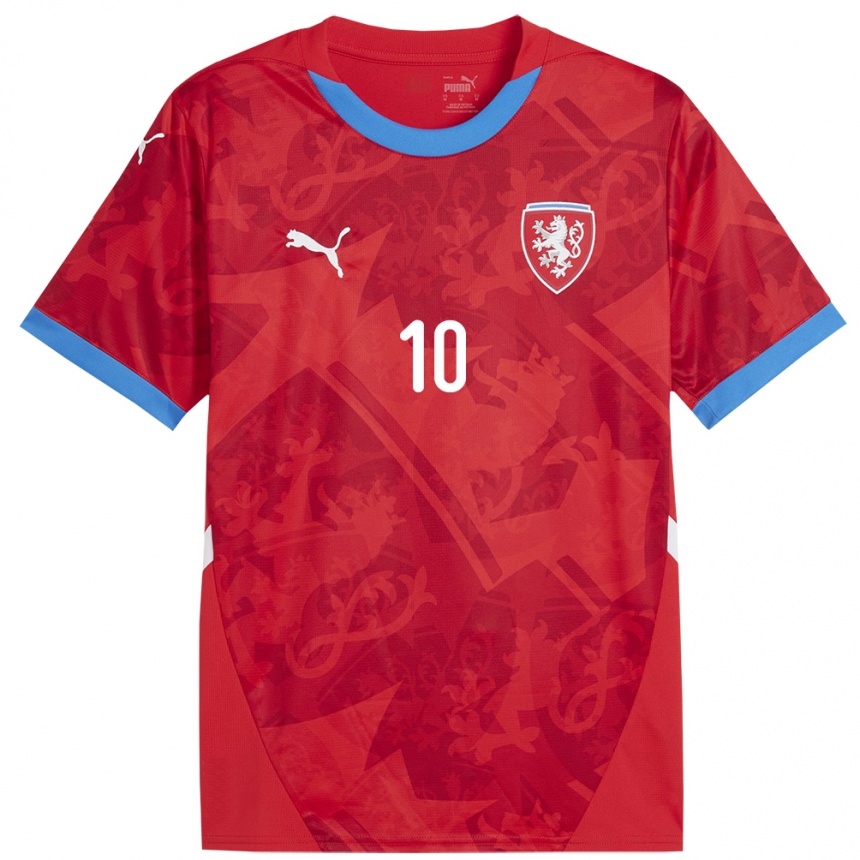 Vaikiškas Čekija Victor Kenneth Riedl #10 Raudona Namų Marškinėliai 24-26 T-Shirt