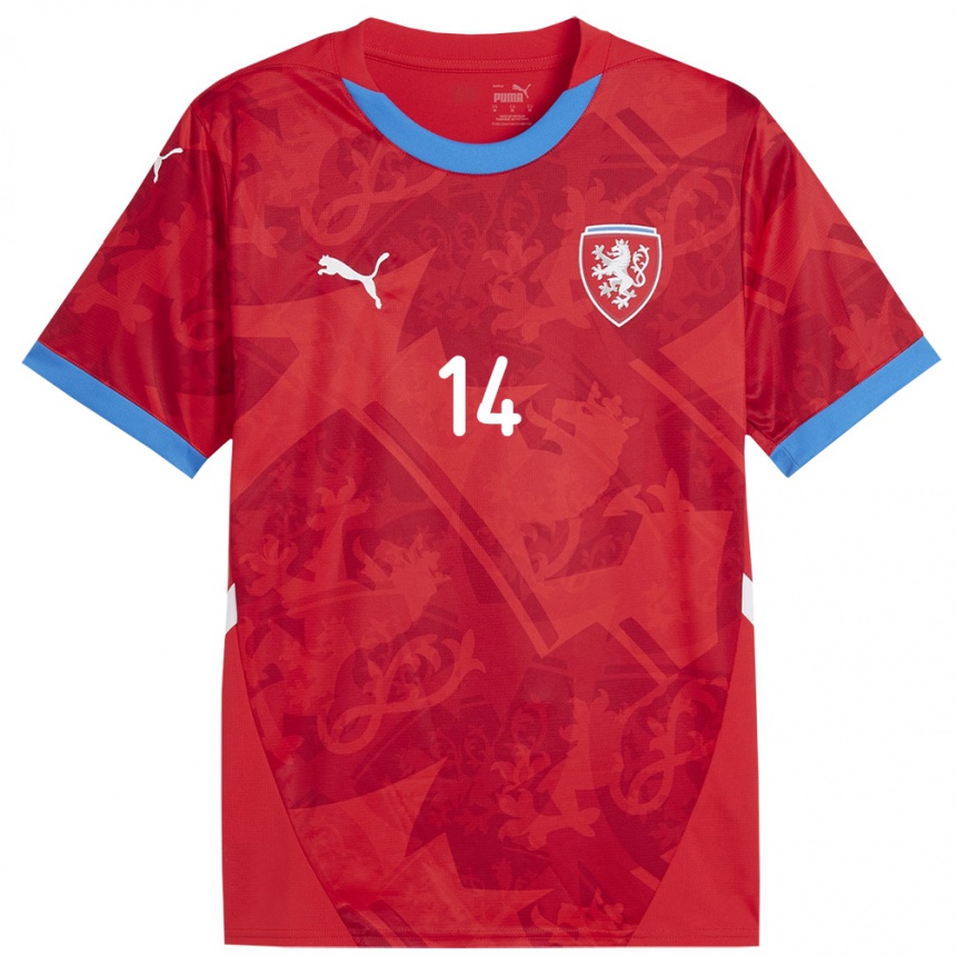 Vaikiškas Čekija Michaela Khýrová #14 Raudona Namų Marškinėliai 24-26 T-Shirt