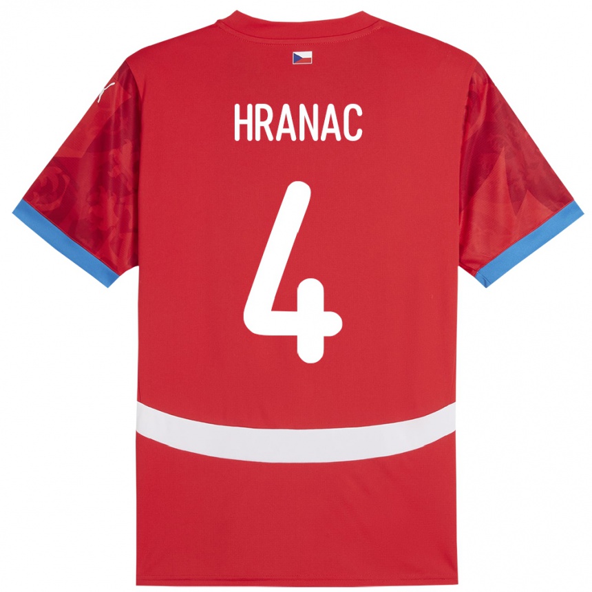 Vaikiškas Čekija Robin Hranac #4 Raudona Namų Marškinėliai 24-26 T-Shirt