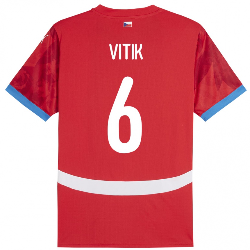 Vaikiškas Čekija Martin Vitík #6 Raudona Namų Marškinėliai 24-26 T-Shirt