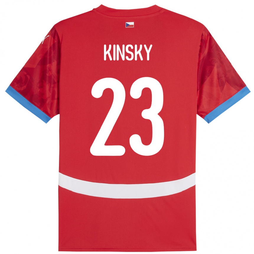 Vaikiškas Čekija Antonin Kinsky #23 Raudona Namų Marškinėliai 24-26 T-Shirt