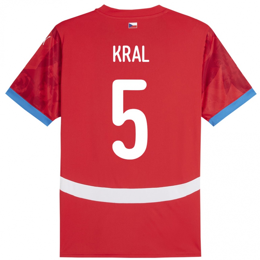 Vaikiškas Čekija Tomas Kral #5 Raudona Namų Marškinėliai 24-26 T-Shirt