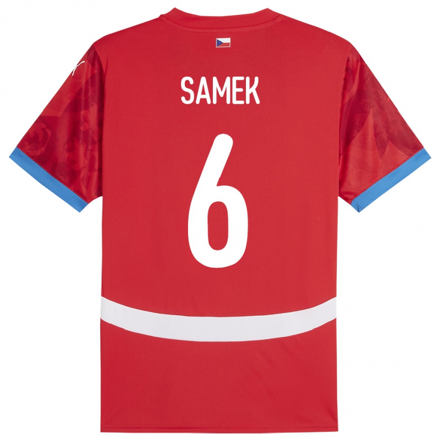 Vaikiškas Čekija Daniel Samek #6 Raudona Namų Marškinėliai 24-26 T-Shirt