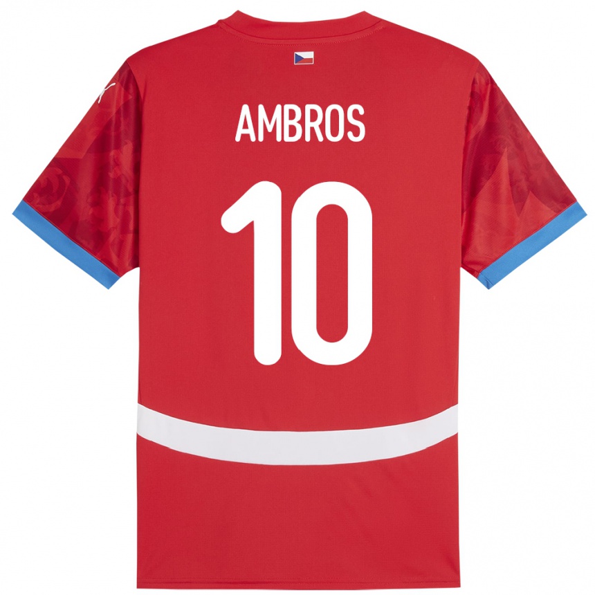 Vaikiškas Čekija Lukas Ambros #10 Raudona Namų Marškinėliai 24-26 T-Shirt