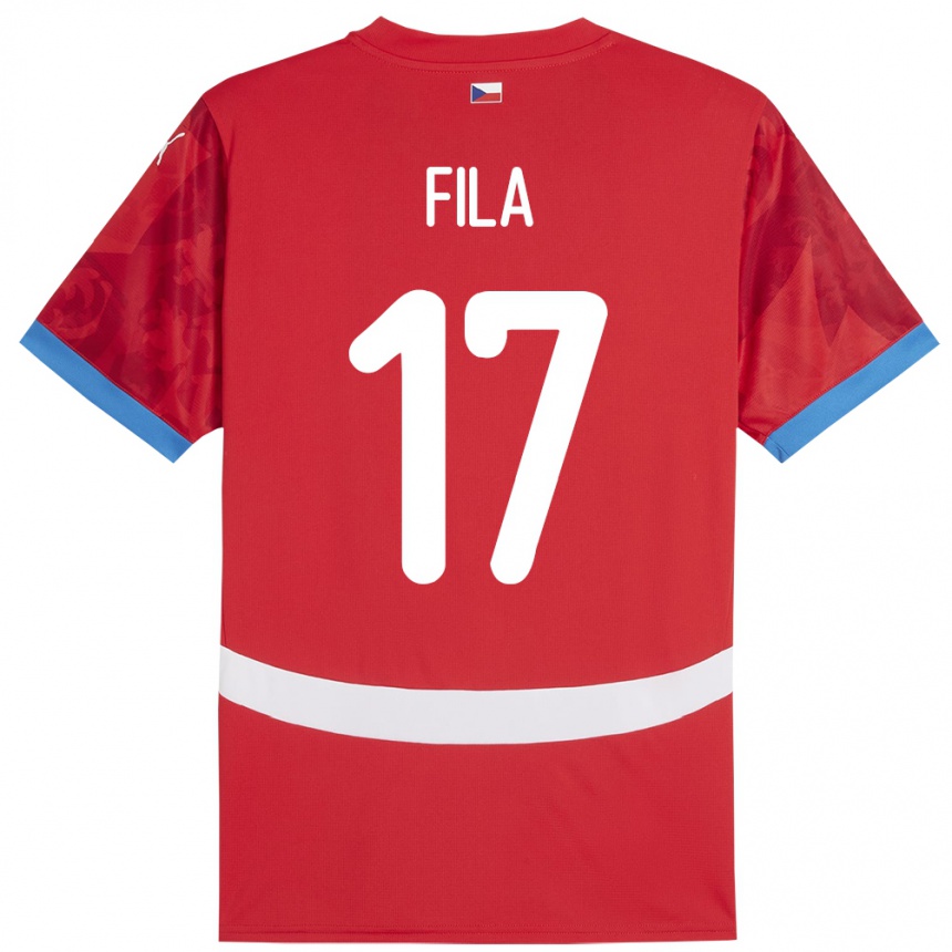 Vaikiškas Čekija Lukas Fila #17 Raudona Namų Marškinėliai 24-26 T-Shirt