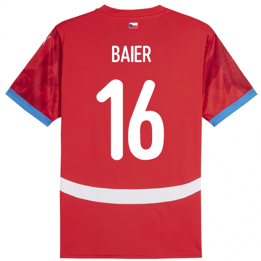 Vaikiškas Čekija Viktor Baier #16 Raudona Namų Marškinėliai 24-26 T-Shirt