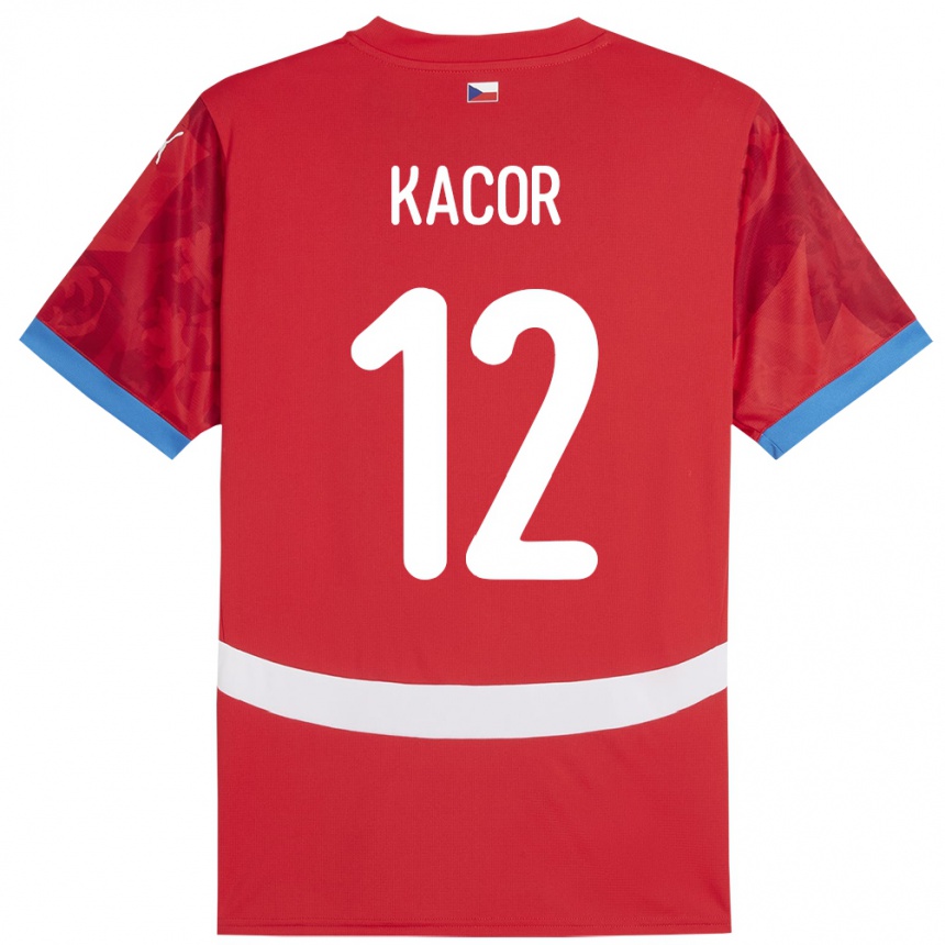 Vaikiškas Čekija Pavel Kacor #12 Raudona Namų Marškinėliai 24-26 T-Shirt