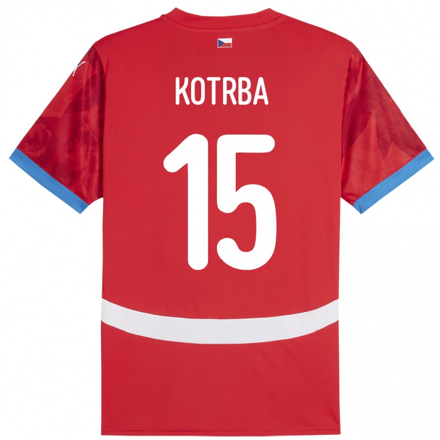 Vaikiškas Čekija Damian Kotrba #15 Raudona Namų Marškinėliai 24-26 T-Shirt