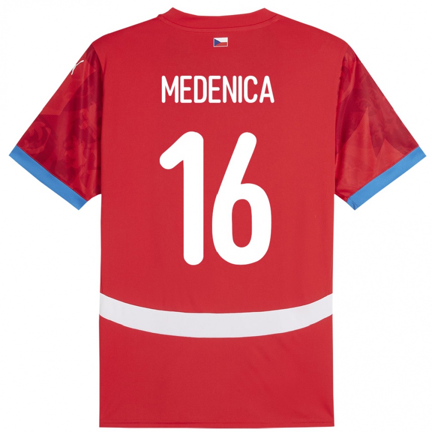Vaikiškas Čekija Djordjije Medenica #16 Raudona Namų Marškinėliai 24-26 T-Shirt