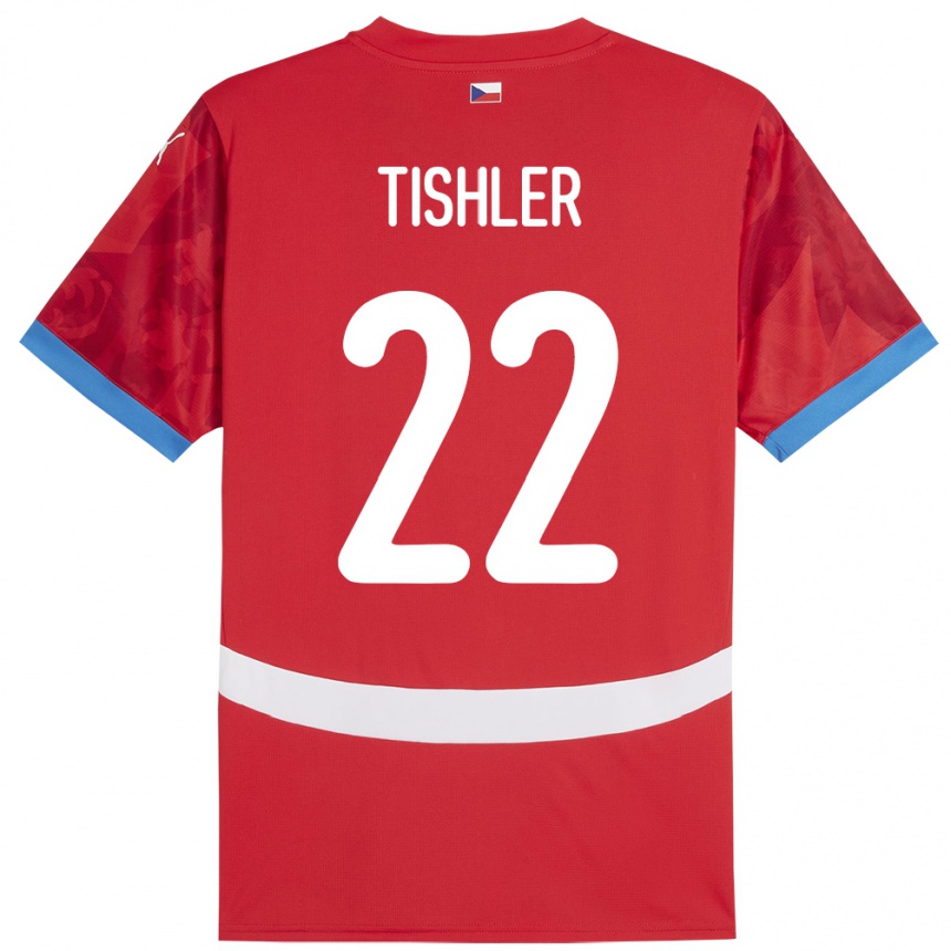 Vaikiškas Čekija Daniel Tishler #22 Raudona Namų Marškinėliai 24-26 T-Shirt