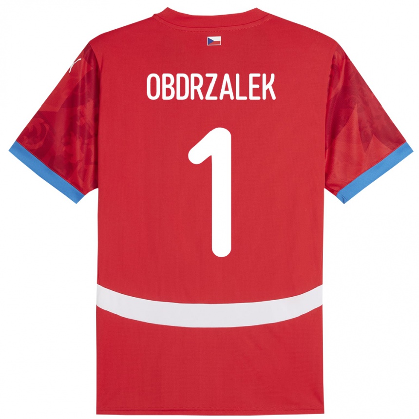 Vaikiškas Čekija Marek Obdrzalek #1 Raudona Namų Marškinėliai 24-26 T-Shirt